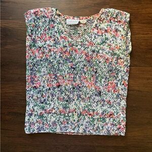 Haberdasher Vintage Fabric Woven Sleeveless Top 100% Cotton Medium